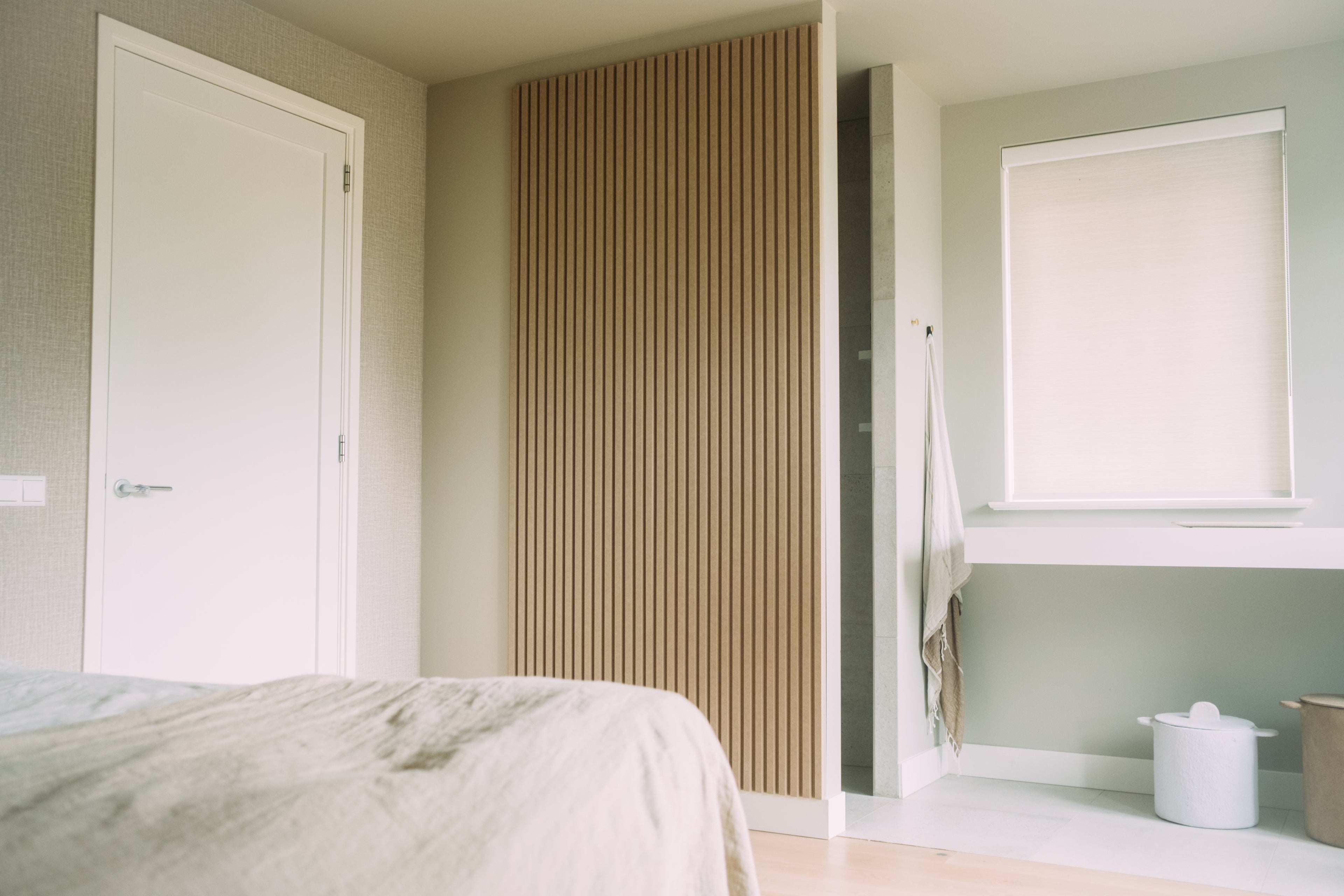 Acoustic panels in bathroom bedroom