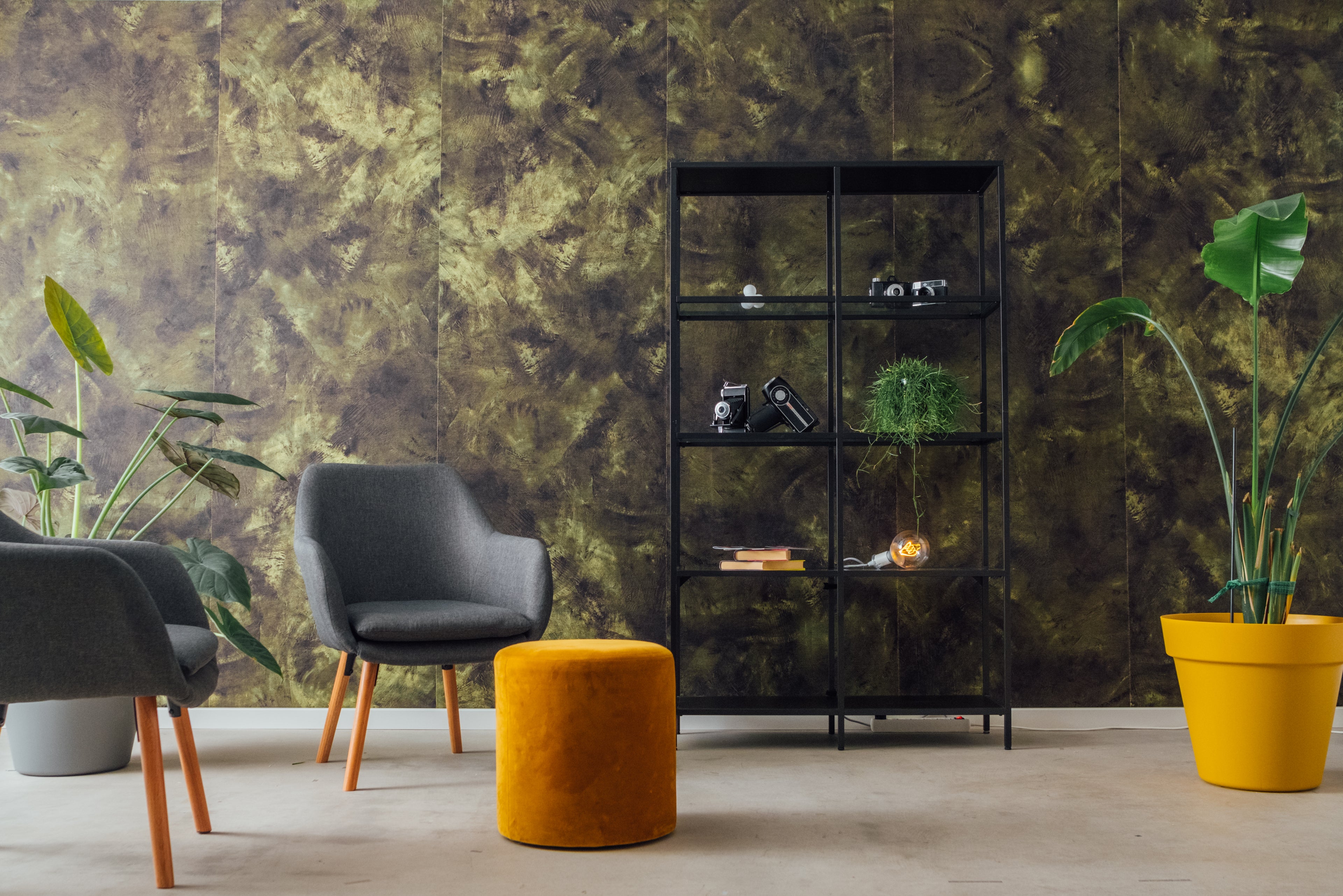 Easewall acoustic wallpaper in modern interior design Raw Forest